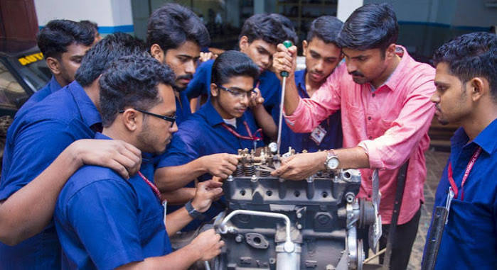 Student receiving vocational technical training
